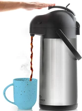 Coffee Carafe with Pump - 102Oz / 3L Airpot 12 Hours Large Carafe Hot Cocoa Disp
