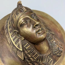 P.E. Guerin NY Egyptian Pharaoh Bust Brass Wall Plaque 7” Egypt