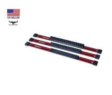 3-Piece Aluminum 17" RED Socket Rail Set (24)1/4" (18)3/8" (16)1/2" Drive Clips