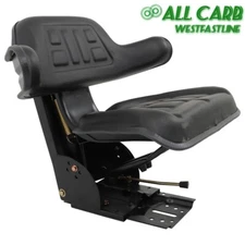 Black Tractor Suspension Seat With Armrest For Universal Tractor Excavator