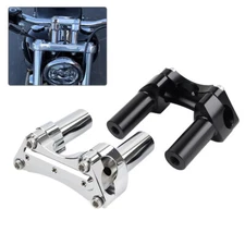 2x 3.5" Straight Handlebar Riser & Top Clamp CNC For Harley Dyna Tour Road Glide