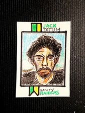 Jack Tatum 1/1 1973 Topps Football #288 Sketch Oakland Raiders "The Assasin"