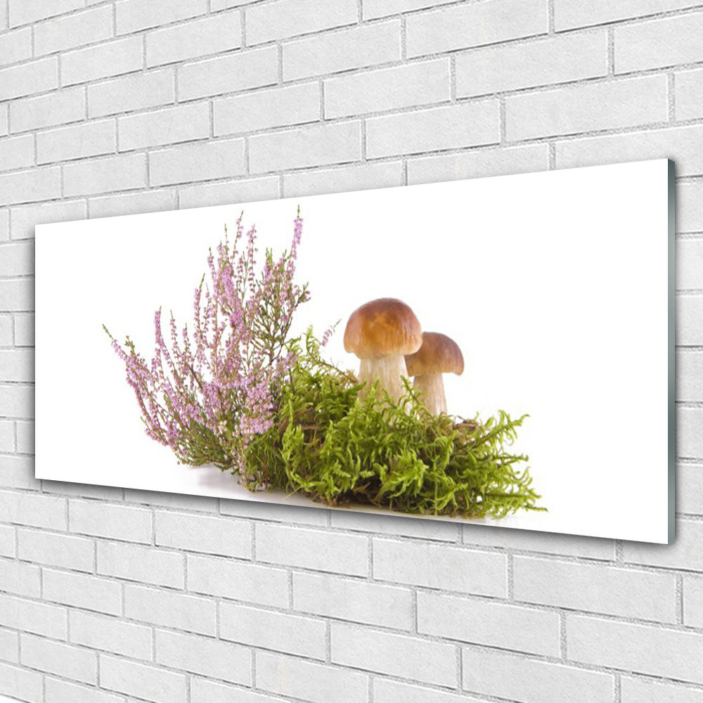 Image sur verre champignons de style foret automnale pour chambre
