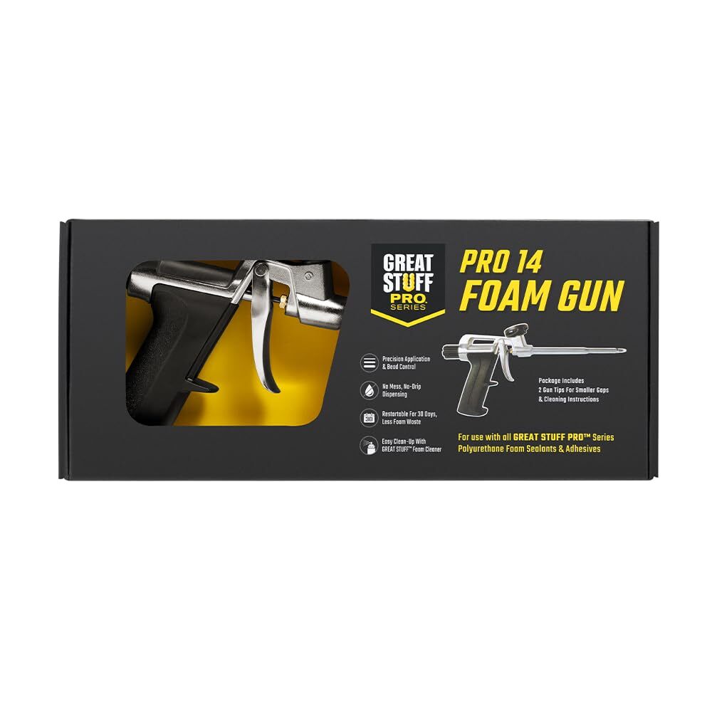 Great Stuff 99046685 Pro 14 Dispensing Spray Foam Sealant Gun, Silver