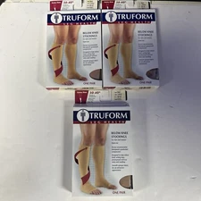 3 Pairs Truform Leg Extra Firm Compression Stocking Large Beige 0845 Below Knee