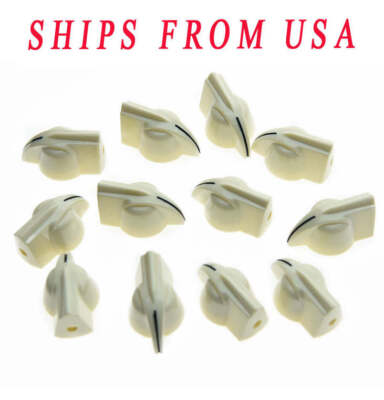 12pcs Ivory Vintage Guitar AMP Chicken Head / Effect pointer Knobs w/ set screw