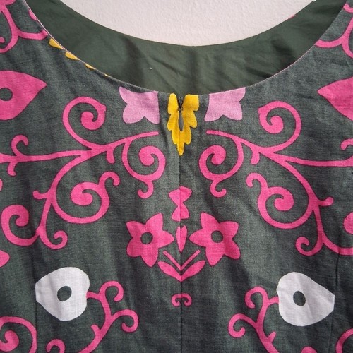 Boden Delfina 100% Linen Floral Geometric Short Sleeve Sheath Dress Size 14 - Picture 3 of 8