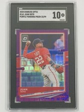 2020 Donruss Optic #161 Juan Soto SGC 10 Gem Mint Purple Pandora Prizm /99