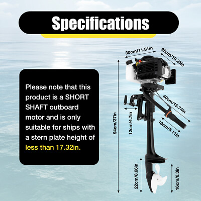 4-Stroke 4 HP HANGKAI Outboard Motor Fishing Boat Engine Water Air Cooling