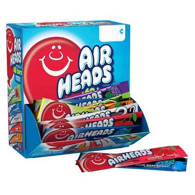 Airheads Chewy Candy bars, assorted Flavors, Nut Free, Regular Size, 33 oz 60Ct.