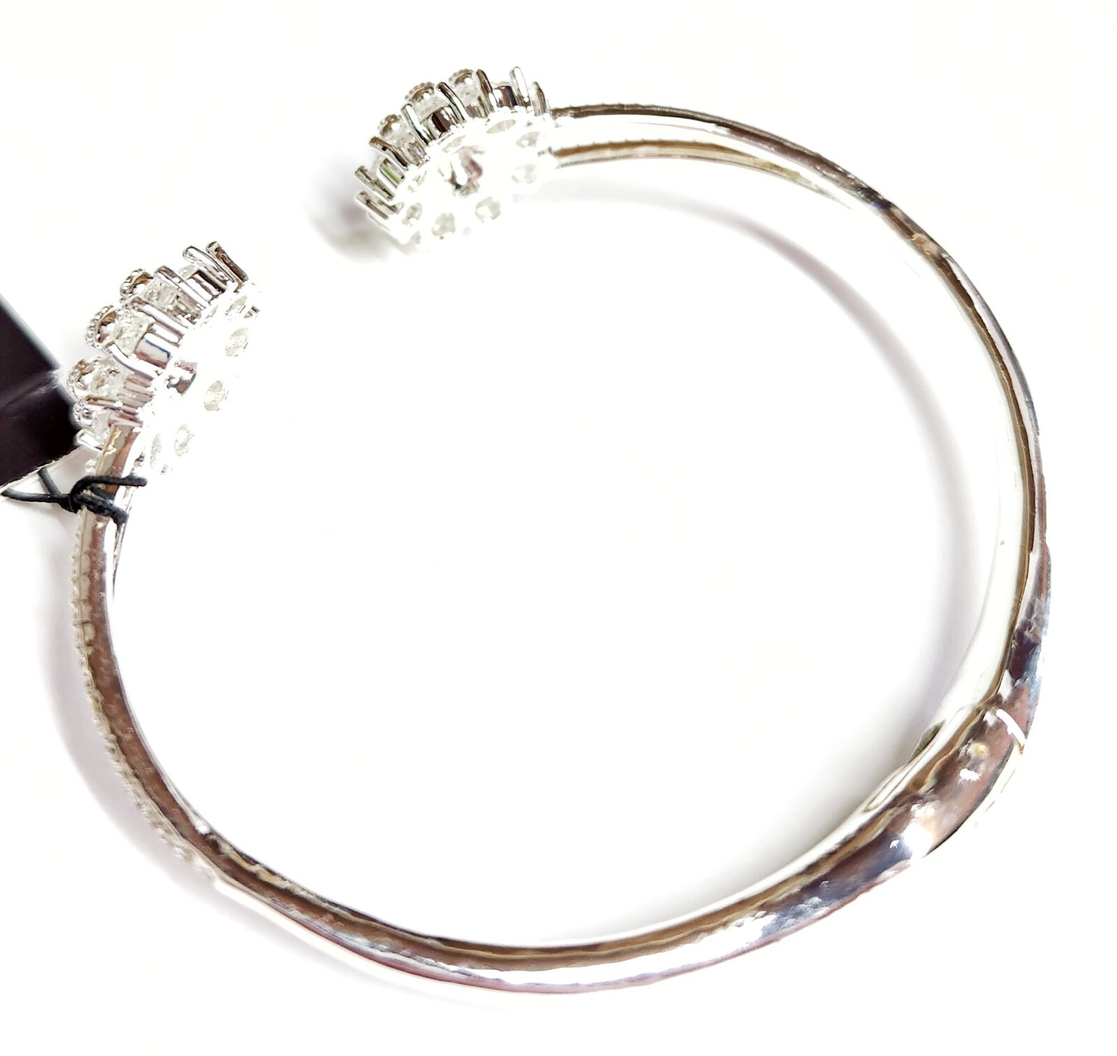 Anne Klein Cubic Zirconia Crystal Hinged Cuff Bracelet Silvertone Plated NWT