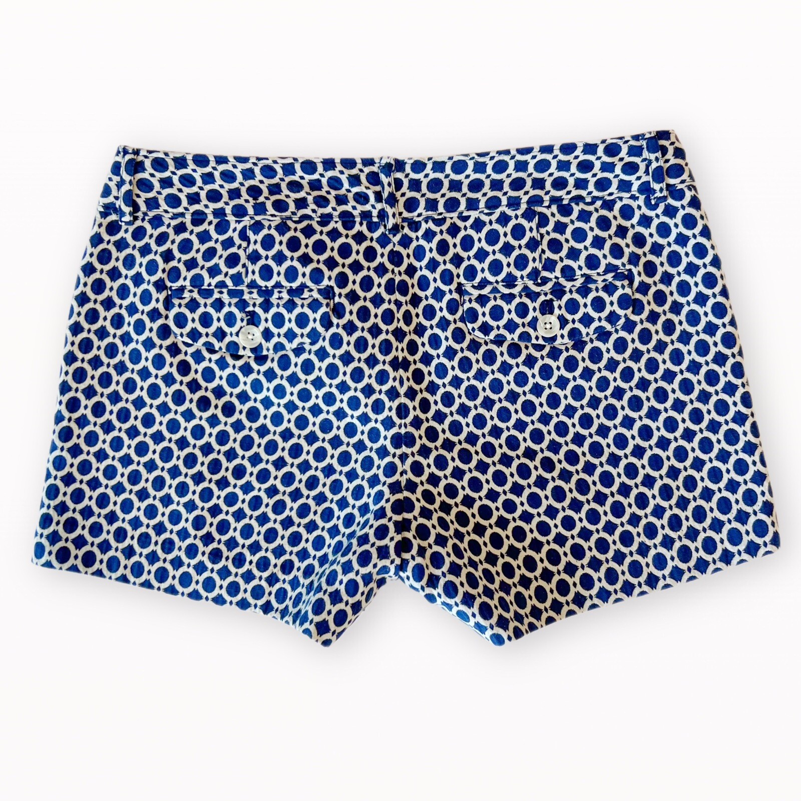 Banana Republic Navy + White Geometric Print Shorts Size 2 image 5
