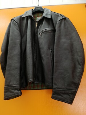 Vintage Aero Co schwarze Lederjacke Motorrad Größe Large 44ins