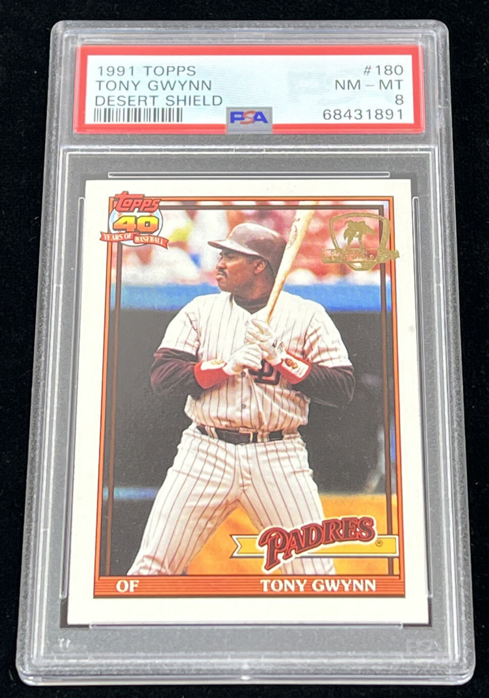 1991 TOPPS DESERT SHIELD #180 TONY GWYNN PADRES HOF PSA 8