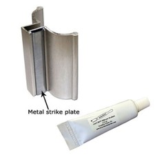 3" Brushed Nickel Frameless Shower Door Handle w/ Metal Strike/Silicone Sealant