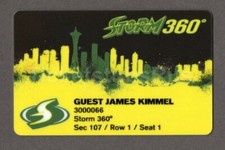 2018 Seattle Storm WNBA CHAMPIONS Full Season Pass Ticket Card JIMMY KIMMEL RARE
