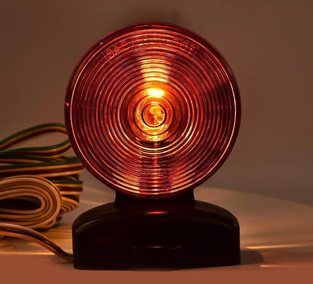 12V Magnetic Towing Tow Light Trailer RV Tow Dolly Tail Towed Amber/Red Lamp New