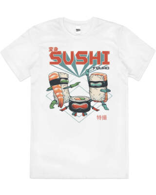 Sushi Squad Ninja Samurai Food Funny Cotton T-Shirt Unisex Tee