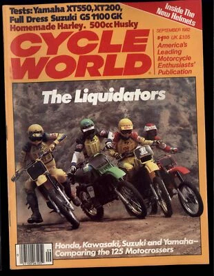 CYCLE WORLD magazine September 1982 * Comparing 125 Moto crossers Ads articles - Image 1 of 4