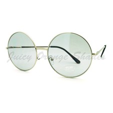 Oversized Round Circle Color Lens Sunglasses Metal Spring Hinge