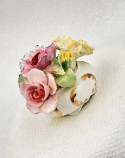 Exquisite Royal Adderley Fine Bone China Gilded Floral Bouquet Made in England