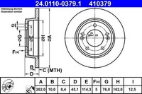 2 X Bremsscheibe ATE 24.0110-0379.1 FüR KIA Cee'd Hyundai