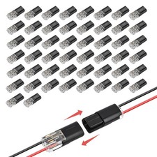 50 St&uuml;ck Elektrische Drahtverbinder, 2-Pin LED Streifen Licht Kabel Schwarz