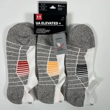 Under Armour UA Elevated+ Cushioned No Show Tab Socks (3 Pack) Men’s 8-12  NEW