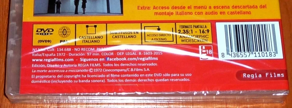 LA MUERTE ACARICIA A MEDIANOCHE / LA MORTE ACCAREZZA A MEZZANOTTE (Dvd) Ita. Esp - Imagen 2 de 3