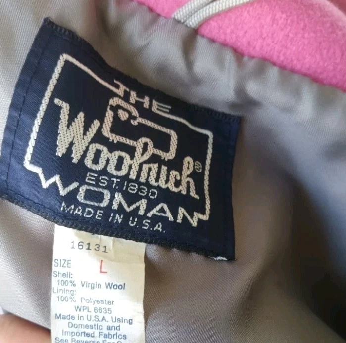 Abrigo de Colección Woolrich Barn Field Chore Para Mujer Grande Rosa Años 80 Forrado en Lana Hecho en EE. UU. Foto 2 de 4