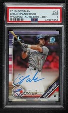 2019 Bowman Chrome Prospect Refractor /499 Chad Spanberger PSA 9 MINT Auto vw1