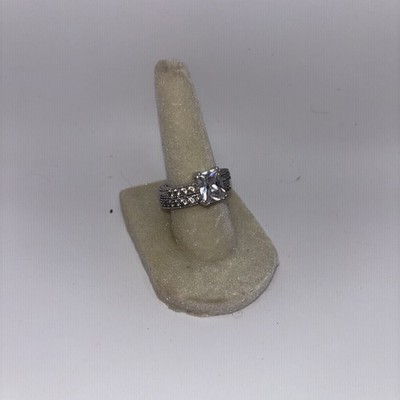 Victoria Wieck Women Radiant Cut CZ Engagement Bridal Ring Set SS 925 size 7.5
