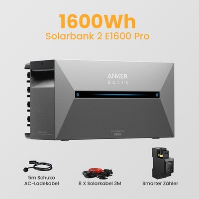 1,6kWh Anker SOLIX Solarbank 2 E1600 Pro Speicher mit Smart Meter Balkonkraftwer