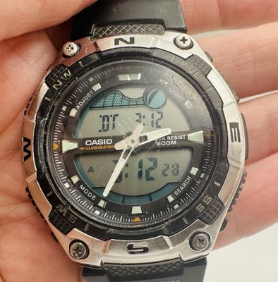 Casio AQW 100 Tide Graph Moon Phase Watch   Working   200M Water Resist