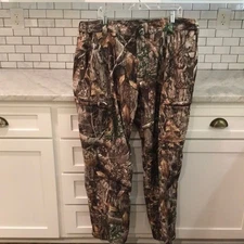 Real Tree Pants Mens XL Brown Camouflage Scent Factor Lined Adjustable Waist