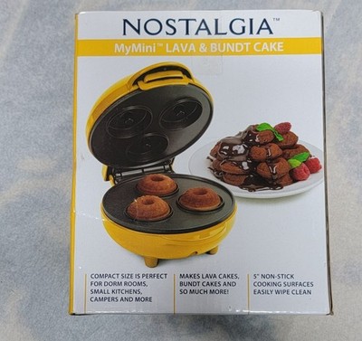 Nostalgia MyMini Personal Electric Bundt Cake Maker - Gold, Non-Stick.