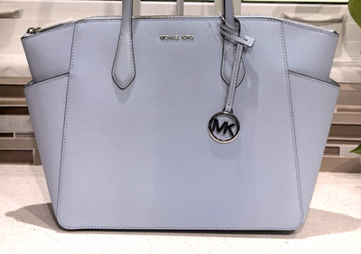 MICHAEL KORS MARILYN MEDIUM LARGE ZIP TOTE SHOULDER BAG MK OCEAN BLUE LEATHER