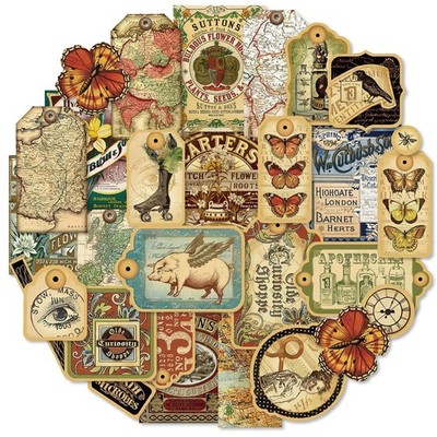 116Pcs Vintage Junk Journal Stickers Aesthetic Waterproof for Laptops Planners B