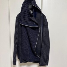 sacai knit docking jacket size 3 check pattern