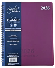 2026 Weekly / Monthly Planner, appointment book -  8 in x 10 in -  Burgundy
