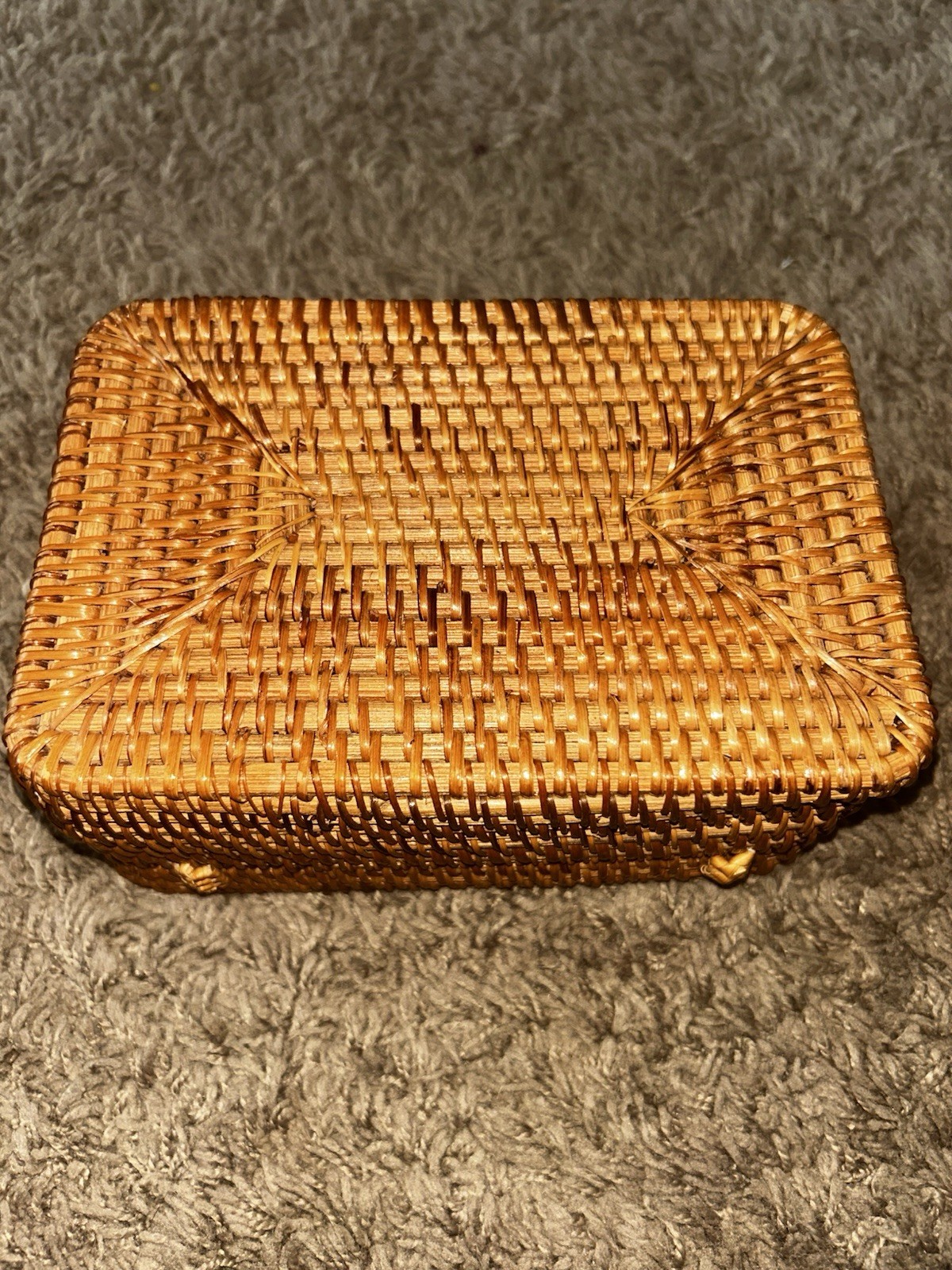 Rectangular Wicker Cross Body Purse Bag with Remo… - image 2