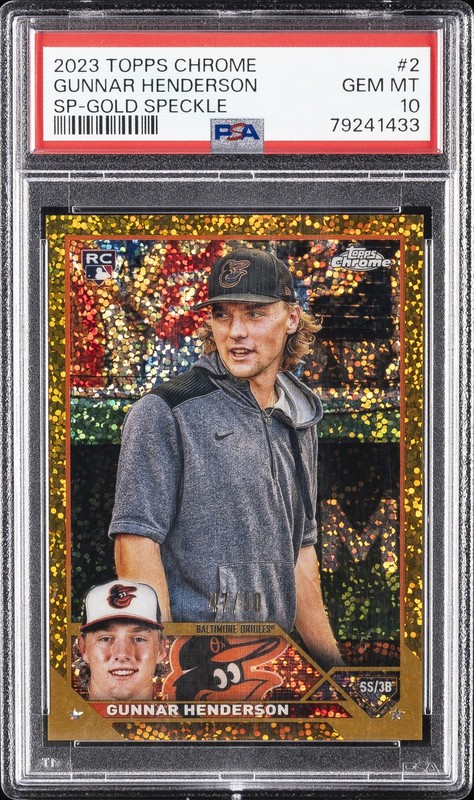 2023 TOPPS CHROME #2 GUNNAR HENDERSON ROOKIE RC 47/50 PSA 10