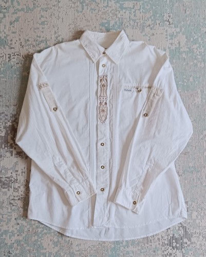 Stockerpoint costume shirt men's size L pintuck embroidery white long sleeve costume