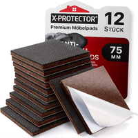 X-Protector Antirutsch Pads 12 StüCk 75 Mm - Antirutsch Gummi Selbstklebend – Pr