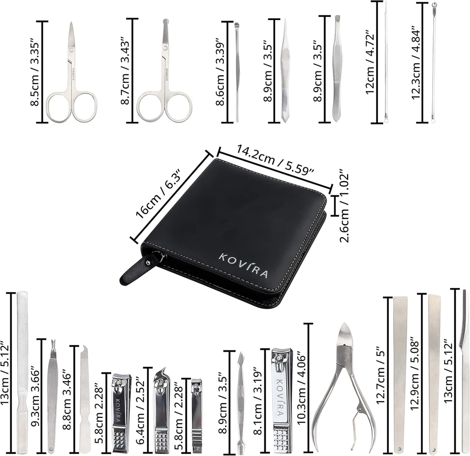 Kit Manicure Pedicure Con Tagliaunghie (19 Pezzi) – Set Manicure Professionale i - Immagine 2 di 4