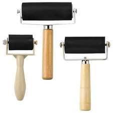 3 Pack Rubber-Roller Brayer Rollers 1.4/2.4/4 Inch Art Craft Roller for2062