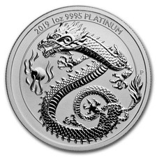 2019 Australia 1 oz Platinum Dragon BU 2265.60 per troy oz