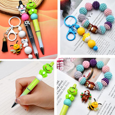 3D Animal Silicone Beads for Keychain Making, 12 PCS Silicone Focal Beads for...