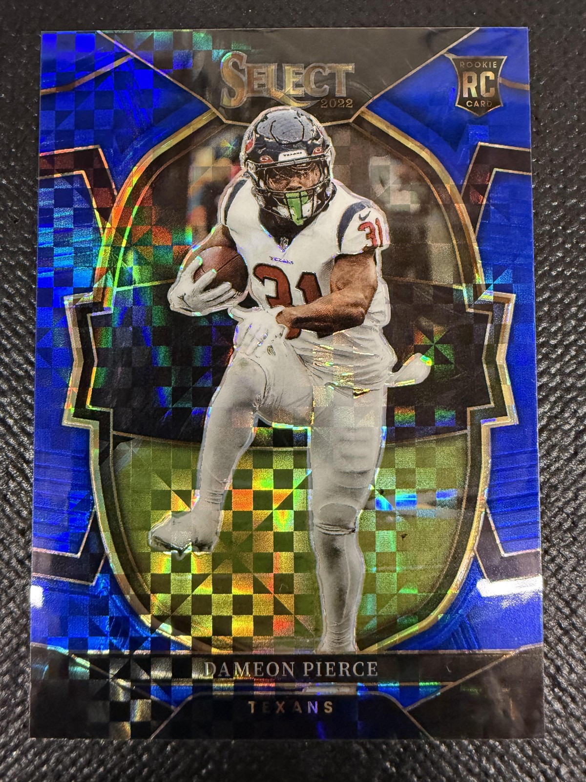 2022 Panini Select #47 Dameon Pierce Blue Prizm #/199 Houston Texans Rookie
