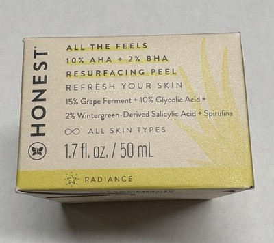 All The Feels Resurfacing Peel by Honest 1.7oz: 10% AHA & 2% BHA for Smooth Skin